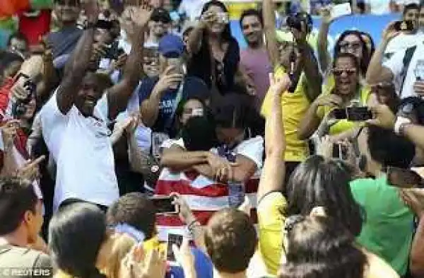 Another Olympics Proposal! US Triple Jumper Proposes To Girlfriend Moments After Winning Silver In Rio (Photos)   